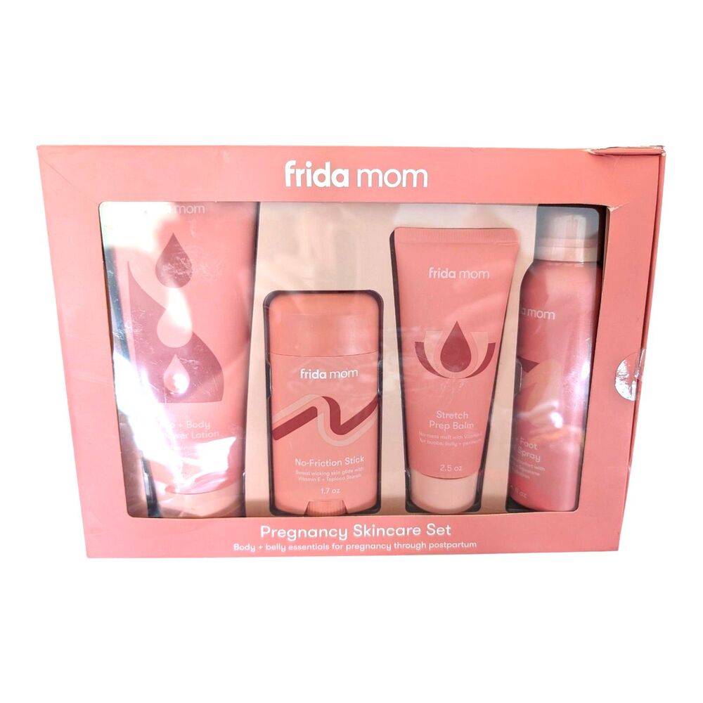 Frida Mom Pregnancy Skincare Set 4 Piece Body Belly Essentials Gift Set Box New